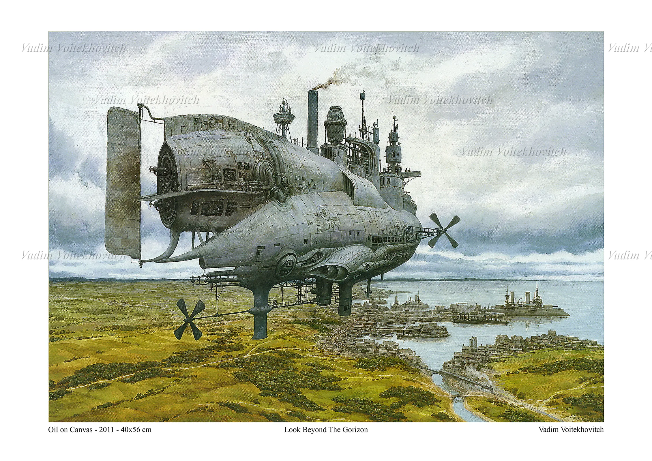 Steampunk Poster Look Beyond The Horizon by Vadim Voitekhovitch
